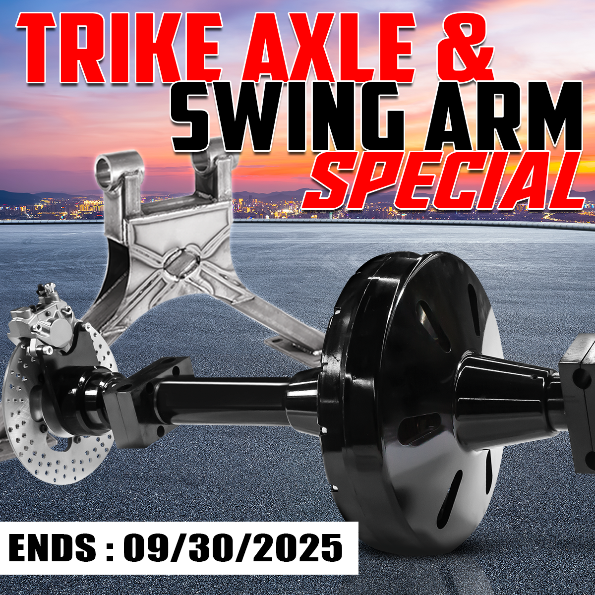 SALE] TRIKE AXLE WITH SWING ARM KIT