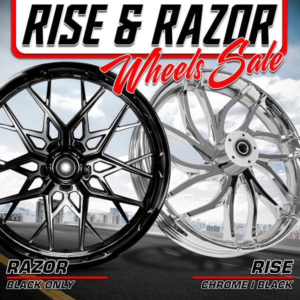 [SALE] NEW RISE WHEEL (CHROME/BLACK) OR RAZOR WHEELS (BLACK)