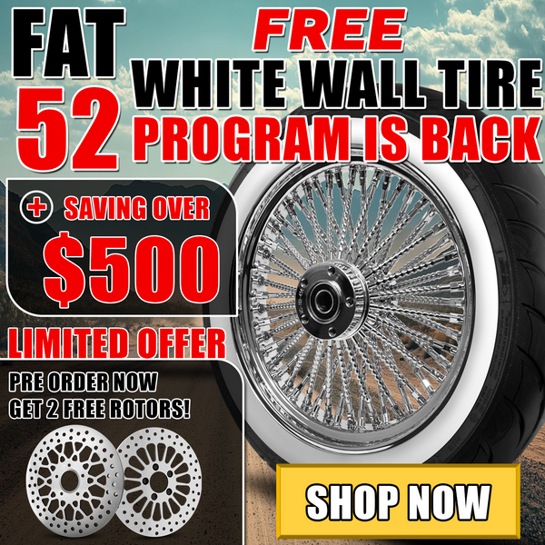 [SALE] FAT 52-Spoke Wheel Set – FREE Tires Upgraded Spokes Powder Coating & Rotors