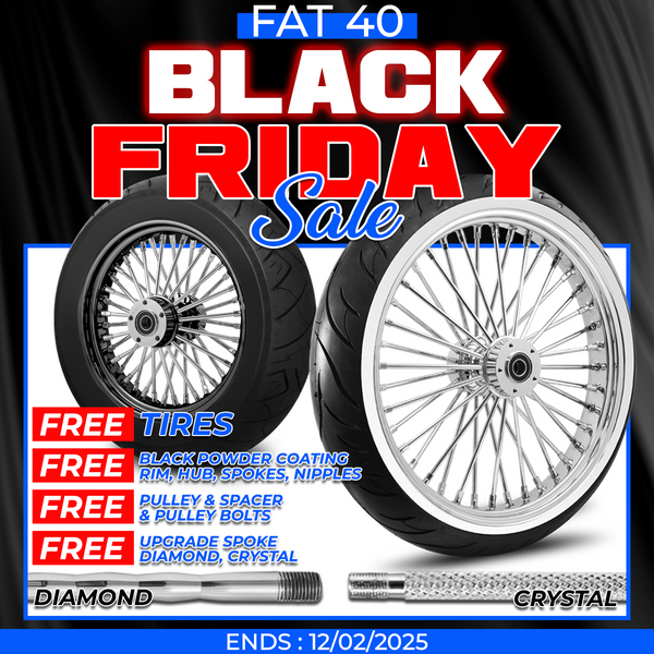 [BLACK FRIDAY SALE] FAT 40 SPOKE WHEELS + Free Tires + Black Coating + Diamond or Crystal Upgrade