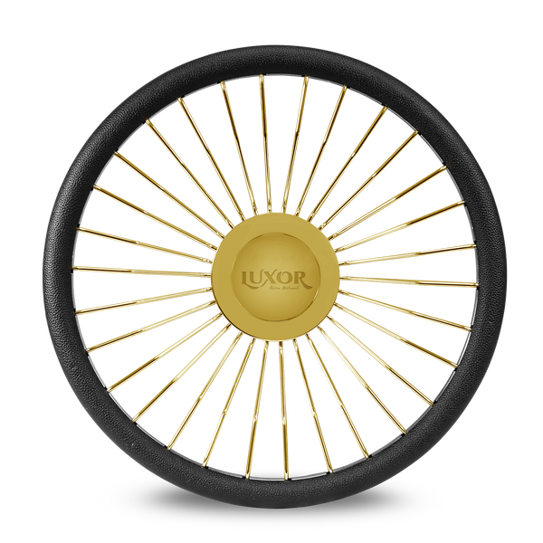 [SALE] 30 Curved Spokes Steering Wheel Gold with Logo