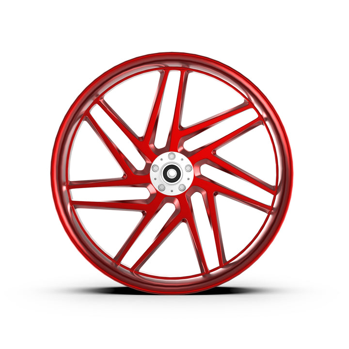 ray wheel. red billet wheel