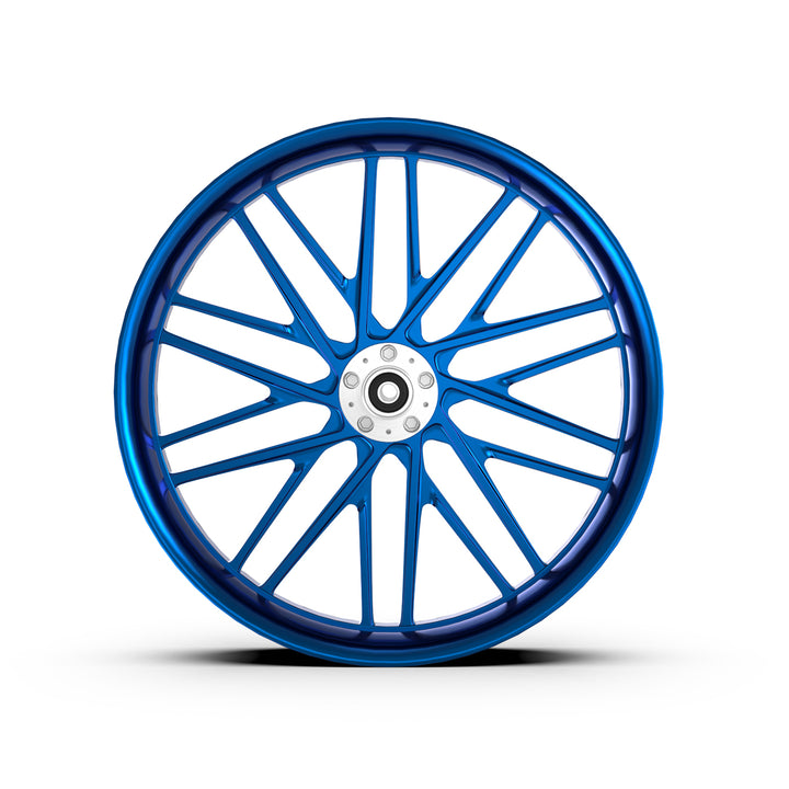 cell wheel. shift wheel. blue forged billet motorcycle wheel