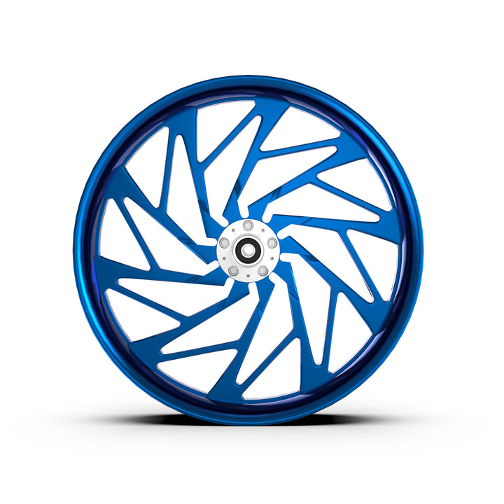 crown wheel. blue forged motorcycle wheel